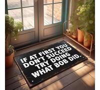 FZFN Tapis de bain rustique pour cuisine « If At First You Don't Succeed Try Doing What Bob Did » | Accessoires de camping pour camping-car, tapis d'intérieur absorbant, parfait pour la maison, le