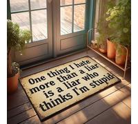 FZFN Tapis de bienvenue avec citation « One Thing I Hate More Than A Liar Is A Liar Who Thinks I » Accessoires de bar (50 x 80 cm)