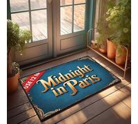 FZFN Tapis de bienvenue de ferme Midnight In Paris : une romance intemporelle se déplie pour la piscine, les accessoires de bar (40 x 60 cm)