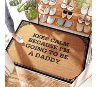 FZFN Tapis de bienvenue en caoutchouc pour porte de garage - Keep Calm Because I'm Going To Be A Daddy | Porte patriotique - Tapis de bienvenue pour porte d'entrée extérieure pour grande terrasse