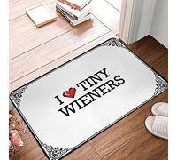 FZFN Tapis de bienvenue I Love Tiny Wieners, tapis de bain absorbant à séchage rapide, idéal pour les enseignants dans les zones à fort trafic (65 x 90 cm)
