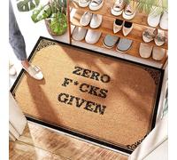FZFN Tapis de bienvenue pour drainage extérieur - Zero F*cks Given Doorway Inside | Royal - Tapis d'évier de cuisine antidérapant, lavable, antidérapant et résistant aux intempéries (50 x 80 cm)