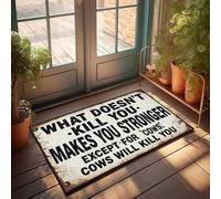 FZFN Tapis de bienvenue rustique « What Doesn'T Kill You Makes You Stronger : A Humour Warning Abou » - Accessoires de bar pour la piscine (40 x 60 cm)