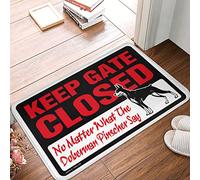 FZFN Tapis de couloir lavable à poils courts pour garder la porte fermée, peu importe ce que disent le Doberman Pinscher - Tapis de porte personnalisé en peluche unique pour la chasse, la décoration