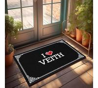 FZFN Tapis de cuisine Fun Door I Love Veith | Tapis d'extérieur en caoutchouc antidérapant Boss Mat (40 x 60 cm)