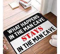 FZFN Tapis de cuisine What Happens In The Man Cave Stays In The Man Cave, Stuff for Men en mousse à mémoire de forme, tapis de sol chenille pour gamer, salon, chambre à coucher (40 x 60 cm)