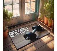 FZFN Tapis de décoration de patio drôle absorbant imperméable | Motivation : Rappelez-vous pourquoi vous avez commencé la porte extérieure drôle antidérapant pour humour maison (40 x 60 cm)