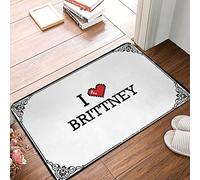 FZFN Tapis de douche antidérapant en mousse à mémoire de forme I Love Brittney (65 x 90 cm)