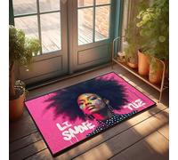 FZFN Tapis de douche en caoutchouc - Fusion colorée : portrait de créativité et d'expression patio extérieur imperméable résistant aux taches (40 x 60 cm)