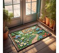 FZFN Tapis de porte intérieur pour entrée de maison Célébration de jardin coloré : paillasson Crazy Plant Day Paillasson pour la maison entrée printemps porche décoration (50 x 80 cm)