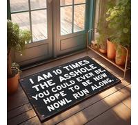 FZFN Tapis de porte intérieur pour entrée de maison, panneau d'avertissement grossier : « I Am 10 Times The Asshole You Could Ever Be » Paillasson pour la maison, entrée, décoration de porche