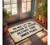 FZFN Tapis de porte intérieur pour entrée de maison pour maintenir la paix intérieure au milieu du chaos extérieur, paillasson pour décoration de porche de printemps (50 x 80 cm)