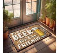 FZFN Tapis de porte intérieur pour entrée de maison Profitez d'une bière délicieuse avec d'excellents compagnons - Paillasson pour la décoration de porche de printemps (50 x 80 cm)