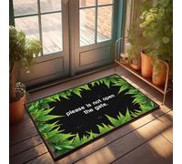 FZFN Tapis de porte intérieur pour l'entrée de la maison, s'il vous plaît ne pas ouvrir : un panneau d'avertissement encadré de fougère, paillasson pour la décoration de porche de printemps (40 x 60
