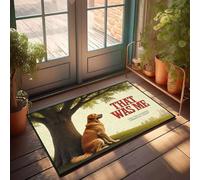FZFN Tapis de salle de bain « A Dog Sits Under A Tree With The Text That Was Me ». Tapis doux à séchage rapide pour chambre à coucher, salon (40 x 60 cm)