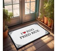 FZFN Tapis de salle de bain antidérapant « I Love Egg Fried Rice » - Décoration de bain Tiki - Tapis absorbant adapté aux adultes dans les zones à fort trafic (50 x 80 cm)