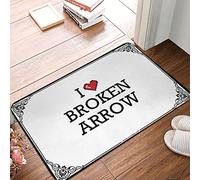 FZFN Tapis de salle de bain chenille ultra imperméable avec inscription « I Love Broken Arrow » - Cadeau idéal pour la décoration de la maison (50 x 80 cm)