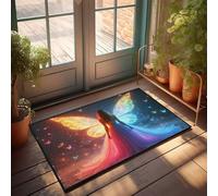 FZFN Tapis de salle de bain imperméable pour intérieur | Ailes de papillon enchantées : une zone géométrique fantastique magique (50 x 80 cm)