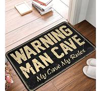 FZFN Tapis de sol en mousse à mémoire de forme avec inscription « Warning Man Cave My Cave,my Rules, Sweet Home » (50 x 80 cm)