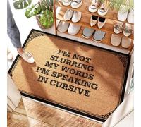 FZFN Tapis d'entrée insonorisant pour porte d'entrée - I'm Not Slurring My Words I'm Speaking In Cursive | Tapis de sol pour petite buanderie - Tapis de sol extérieur pour entrée de maison, travail