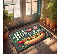 FZFN Tapis Fun Stuff Profil bas | Chaud et riche : un délice délicieusement savoureux pour 5 centimes ! Grand tapis d'extérieur à poils bas (65 x 90 cm)