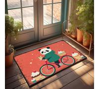 FZFN Tapis Panda Cyclisme Avec Cupcakes : A Sweet Adventure - Texte amusant - Tapis doux pour camping-car - Tapis de bain super absorbant pour chambre à coucher et salon (40 x 60 cm)