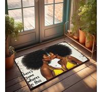 FZFN Tapis rétro Love And Affection : A Celebration of Black Women Beauty Paillasson Home Sweet Home Home Tapis de porte pour l'entrée de la maison (65 x 90 cm)