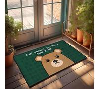 FZFN Tiki Bar Decor Ideas Chemin de table lavable - Un ours de dessin animé avec une expression en colère imperméable et résistant aux taches (65 x 90 cm)