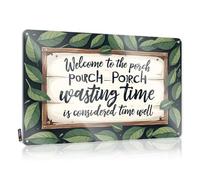 FZFN Tinsign Plaque décorative en métal pour porche avec inscription « Time Wasted Is Well Spent » (30 x 40 cm)