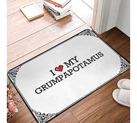 FZFN Western Home Decor Tapis de bain d'extérieur imperméable et absorbant pour une utilisation quotidienne Motif I Love My Grumpapotamus 50 x 80 cm