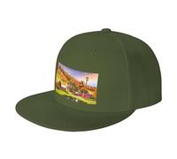 FZGGWYHL Country Farm Casquette de baseball réglable pour adulte, vert mousse, 4-8