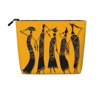 FZGGWYHL Creative African Culture Imprimé Faux Chanvre Maquillage Sac de Rangement Quotidien, Noir , Taille unique, Organiseur de sac