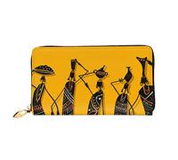 FZGGWYHL Creative African Culture Portefeuille en cuir imprimé Portable Organiseur de voyage Neutre Pochette