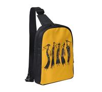 FZGGWYHL Creative African Culture Sac de poitrine imprimé double poche diagonale Sac à bandoulière