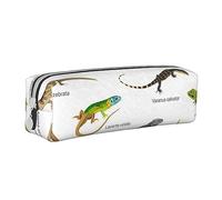 FZGGWYHL Différents types de lézard en cuir avec imprimé lézard - Trousse de papeterie portable, blanc, Taille unique, Pochette à monnaie