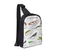 FZGGWYHL Différents types de sac de poitrine imprimé lézard double poche diagonale sac à bandoulière