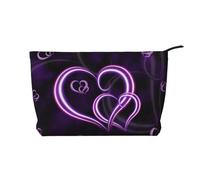 FZGGWYHL Fashion Purple Hearts Printed Corduroy Makeup Bag Daily Storage Bag, Noir , Taille unique, Organiseur de sac