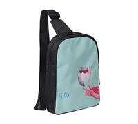 FZGGWYHL Hello Glasses Sac de poitrine imprimé flamant rose double poche diagonale sac bandoulière