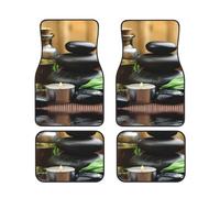 FZGGWYHL Lot de 4 tapis de sol universels pour voiture Motif pierres et spa sur bois près d'un étang