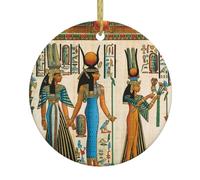 FZGGWYHL Pendentif rond en céramique à suspendre en forme d'arbre de Noël en Égypte antique