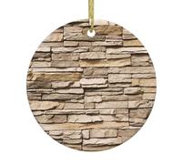 FZGGWYHL Pendentif rond en céramique rustique à suspendre en forme d'arbre de Noël en forme de brique