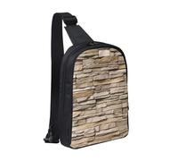 FZGGWYHL Rustic Rocks Sac à bandoulière double poche en diagonale Motif briques
