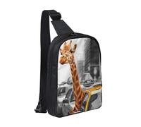FZGGWYHL Sac à bandoulière imprimé girafe à New York double poche diagonale