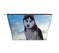 FZGGWYHL Sac de rangement quotidien imprimé chiens husky trousse de toilette trousse cosmétique, Noir , Taille unique, Organiseur de sac