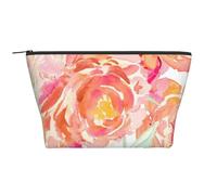 FZGGWYHL Sac de rangement quotidien imprimé pivoine pêche sac de voyage trousse de toilette sac cosmétique, Noir , Taille unique, Organiseur de sac