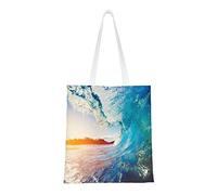 FZGGWYHL Sac fourre-tout à bandoulière imprimé paysage marin coucher de soleil mer surf