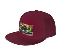 FZGGWYHL Stones and Spa Oil on The Wood Near a Pond Casquette de baseball réglable pour adulte, rouge foncé, 4-8