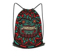 FZGGWYHL Sugar and Skulls Day of the Dead Dragon Totem imprimé cordon de serrage sac à dos décontracté sac à dos, Noir , M