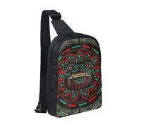 FZGGWYHL Sugar and Skulls Day of the Dead Dragon Totem Sac de poitrine imprimé double poche diagonale