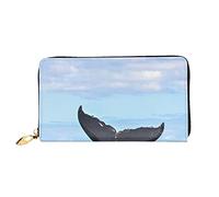 FZGGWYHL Whale Tail Portefeuille en cuir imprimé Portable Organiseur de voyage Neutre Pochette